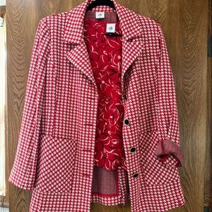 CAbi Red Houndstooth Blazer